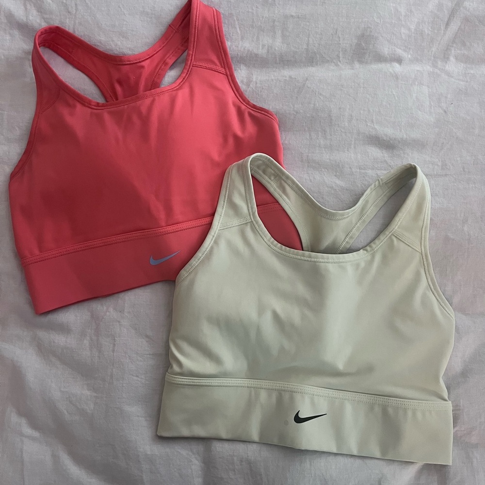 Nike Sports Bra Duo in coral and yellow